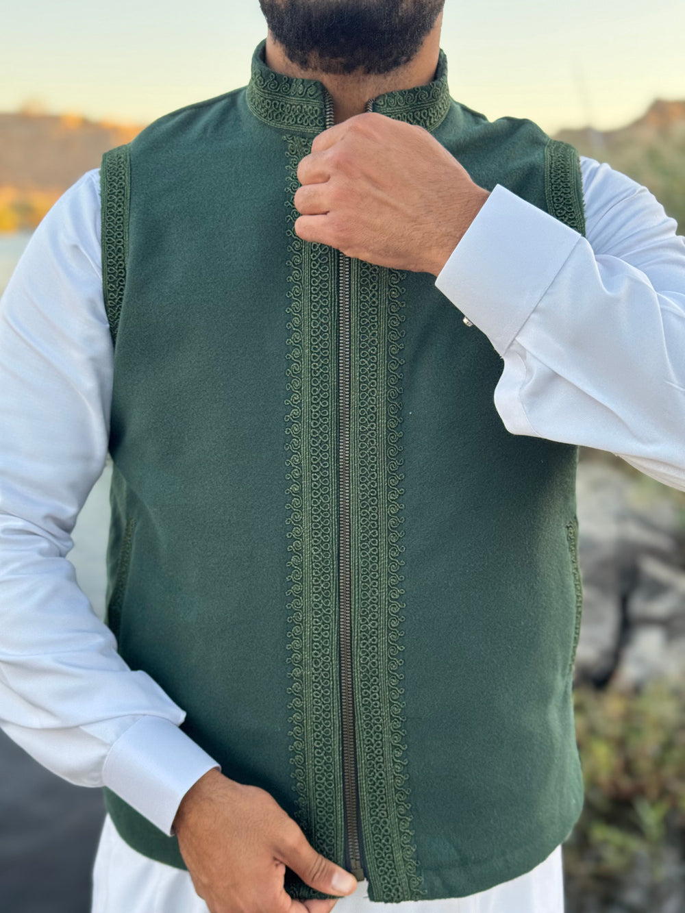 Forest green Gillet (waistcoat)