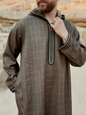 Olive Green checked Thobe