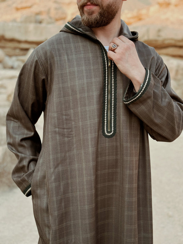 Olive Green checked Thobe